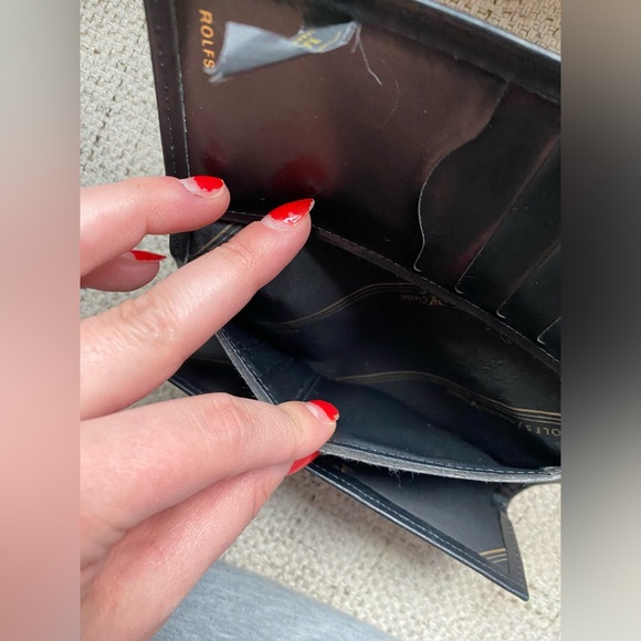 VTG Rolfs Black Leather Floral Wallet - Picture 8 of 12